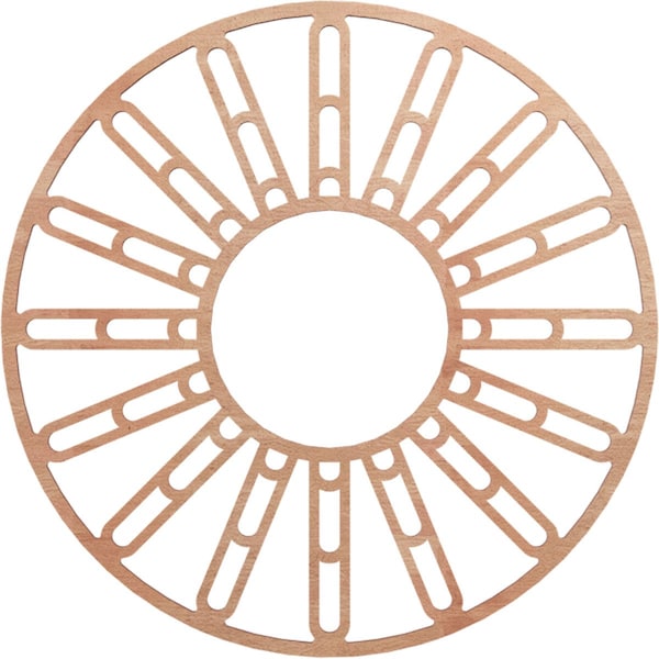 Ekena Millwork Hale Wood Fretwork Pierced Ceiling Medallion, Cherry, 24"OD x 8 3/4"ID x 1/4"T CMWP24X24X0250HHCH - main